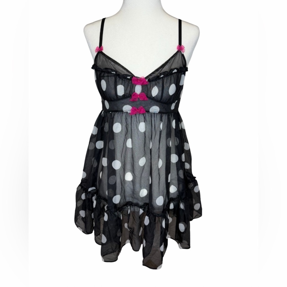 Betsey Johnson Intimates Polka Dot Babydoll Chemise – Size Medium